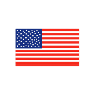 Colorful USA flag icon with 50 stars on a transparent background, symbolizing hand-poured candles made in the USA.