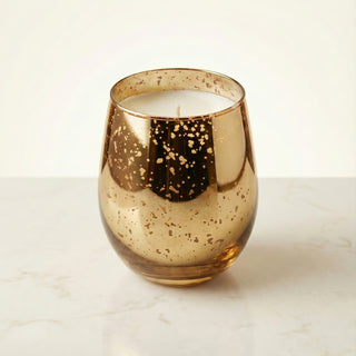 Legacy Collection Tomorrow flagship luxury candle in hand-painted gold mercury glass vessel on clean ivory background